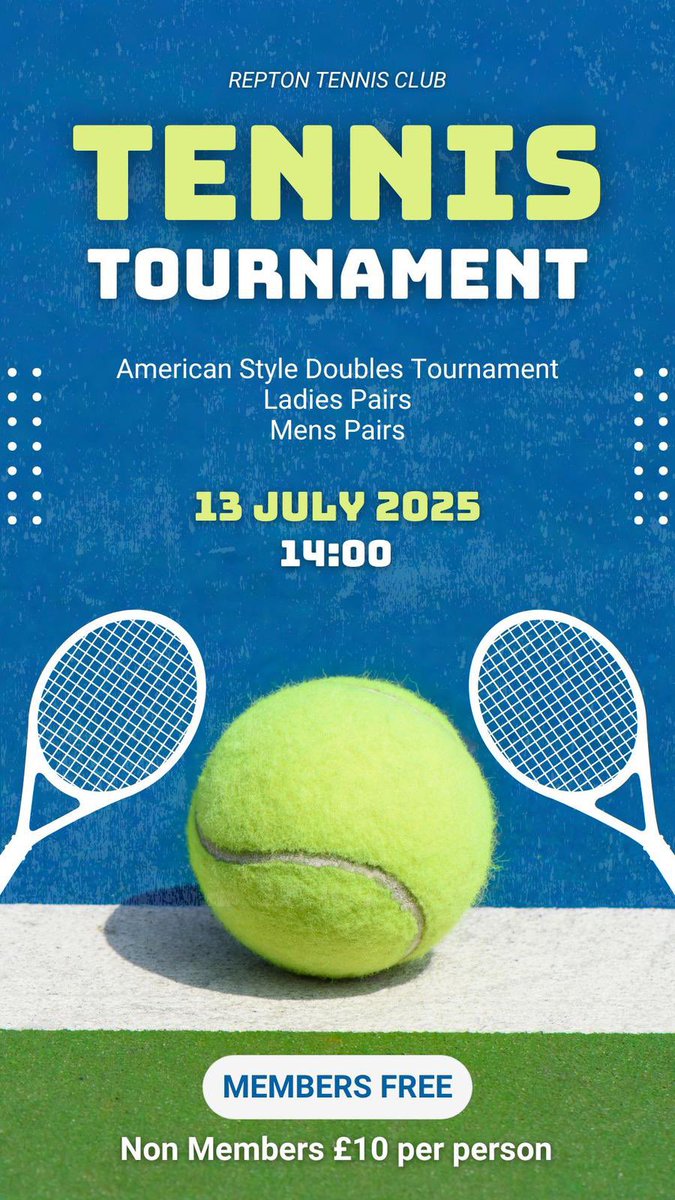 LAST CHANCE TO ENTER 🎾

Enter using the link clubspark.lta.org.uk/ReptonRacketsC…

Once entered, email RacketsSecretary@repton.org.uk with your pairing