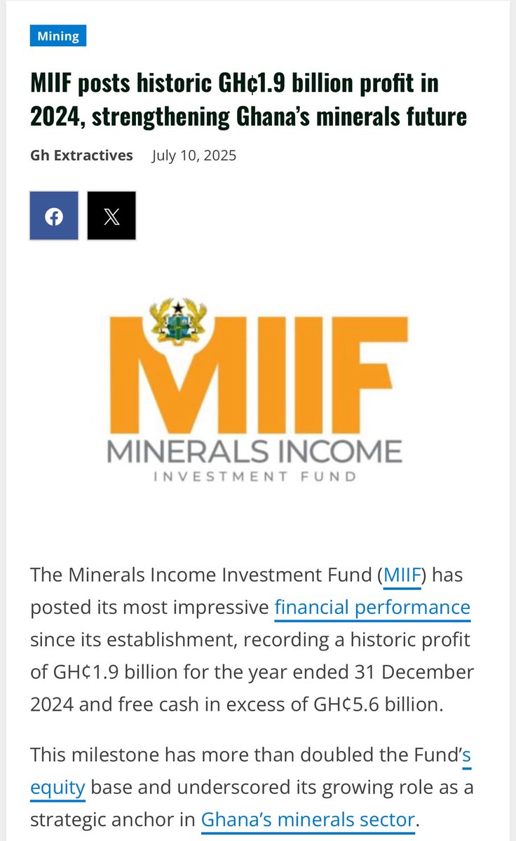 kaessuman's tweet photo. Good news has few friends, while bad news attracts many. Despite facing negativity in the media, with the CEO and other officials of MIIF being criticised by the current government and interrogated by security agencies, and having its operations labeled as mismanagement by the Finance Minister, the Fund has, today, posted a profit of GHS 1.9 billion for the year ending 2024 according to its audited financial statements under the current leadership. Numbers don’t lie. If this is the outcome of what is termed mismanagement, I am eager to see what effective management, as promised by the Finance Minister and the current CEO, can achieve. In the meantime, kudos to the former MIIF CEO, Nana Yaw Koranteng, and his hard working team for their excellent work and their dedication to serving the nation. God bless you!