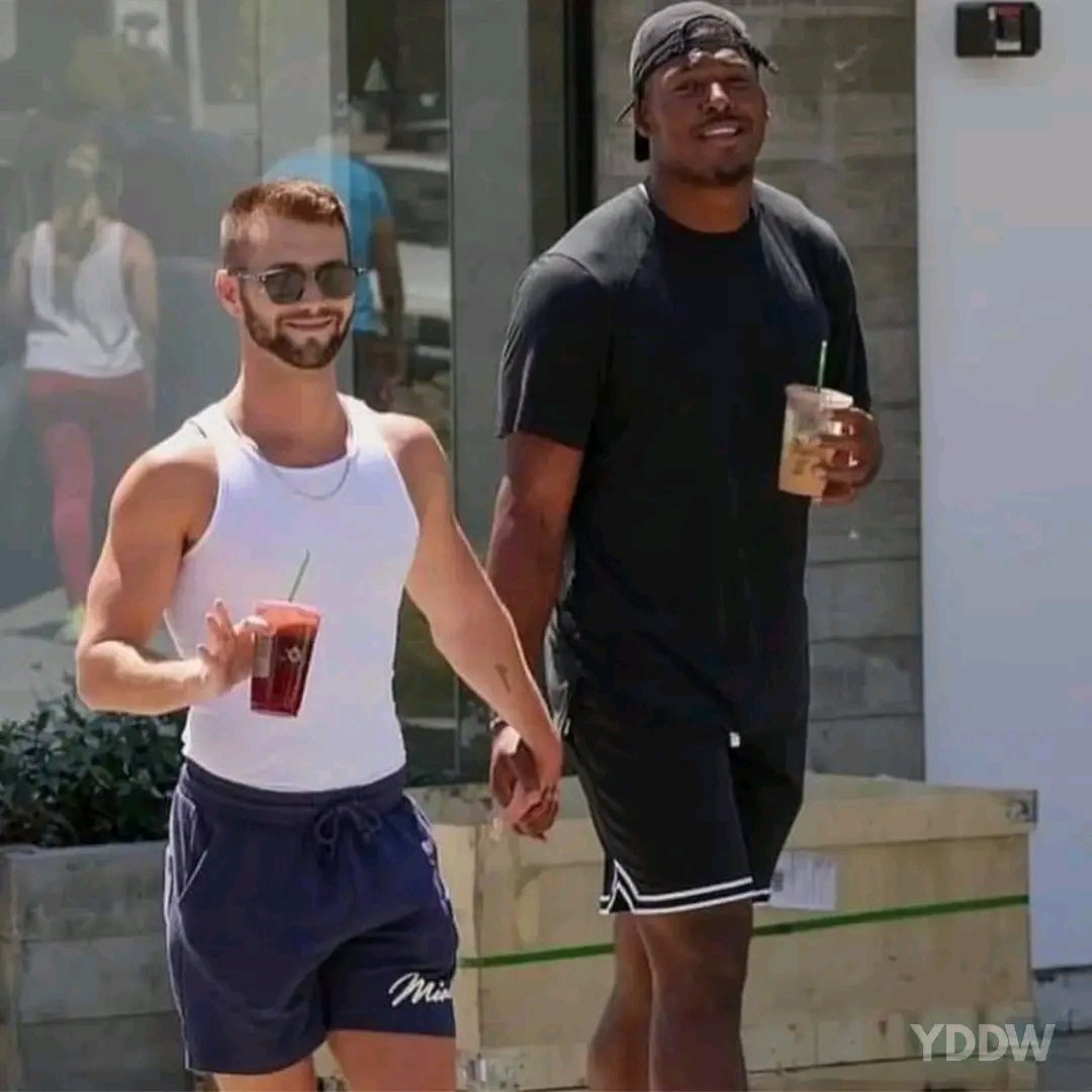 tayfini's tweet image. NFL player Ryan Russell steps out with his man just days after coming out as bi