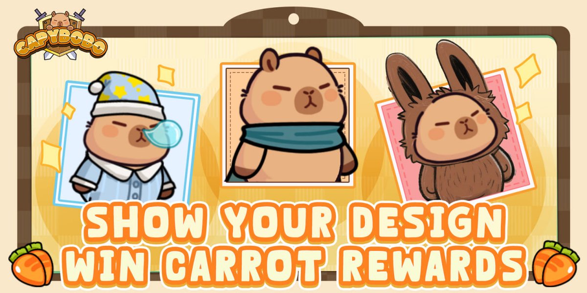 Capybobo_io's tweet image. 🎨 Design Contest Results &amp;amp; What's Next!

Thank you to everyone who participated! We received hundreds of amazing designs and have selected our 20 winners who will each receive 2,000 Carrots 🥕

Check the winner list - docs.google.com/spreadsheets/d…

Join Capybobo -…