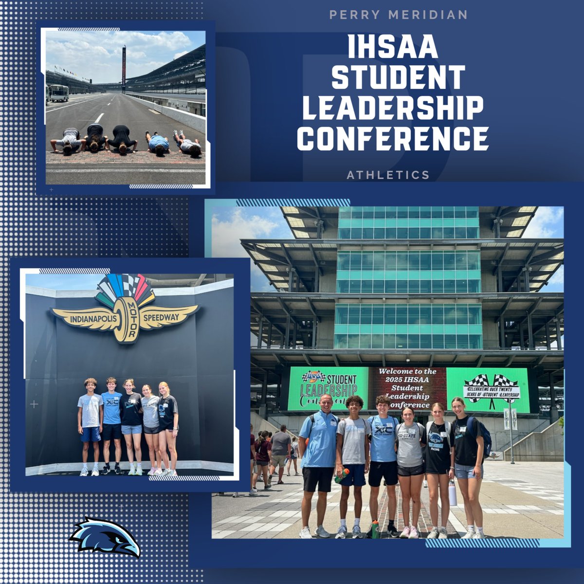 PMFalconSports's tweet image. A group of our student-athletes attended the IHSAA Student Leadership Conference at the Indianapolis Motor Speedway! 🏁
The event featured powerful workshops on silencing your inner critic, making choices that shape your future, and of course—some fun at the IMS.