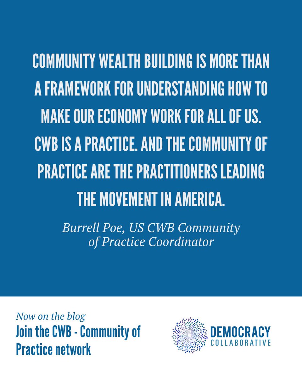 DemocracyCollab's tweet image. 🗒️ NOW ON THE BLOG
We have launched a new newsletter aimed at keeping our #CommunityWealthBuilding Community of Practice abreast of the movement's latest developments and connected through shared knowledge.
Check the full brief and subscribe ⤵️
democracycollaborative.org/blogs/join-the…