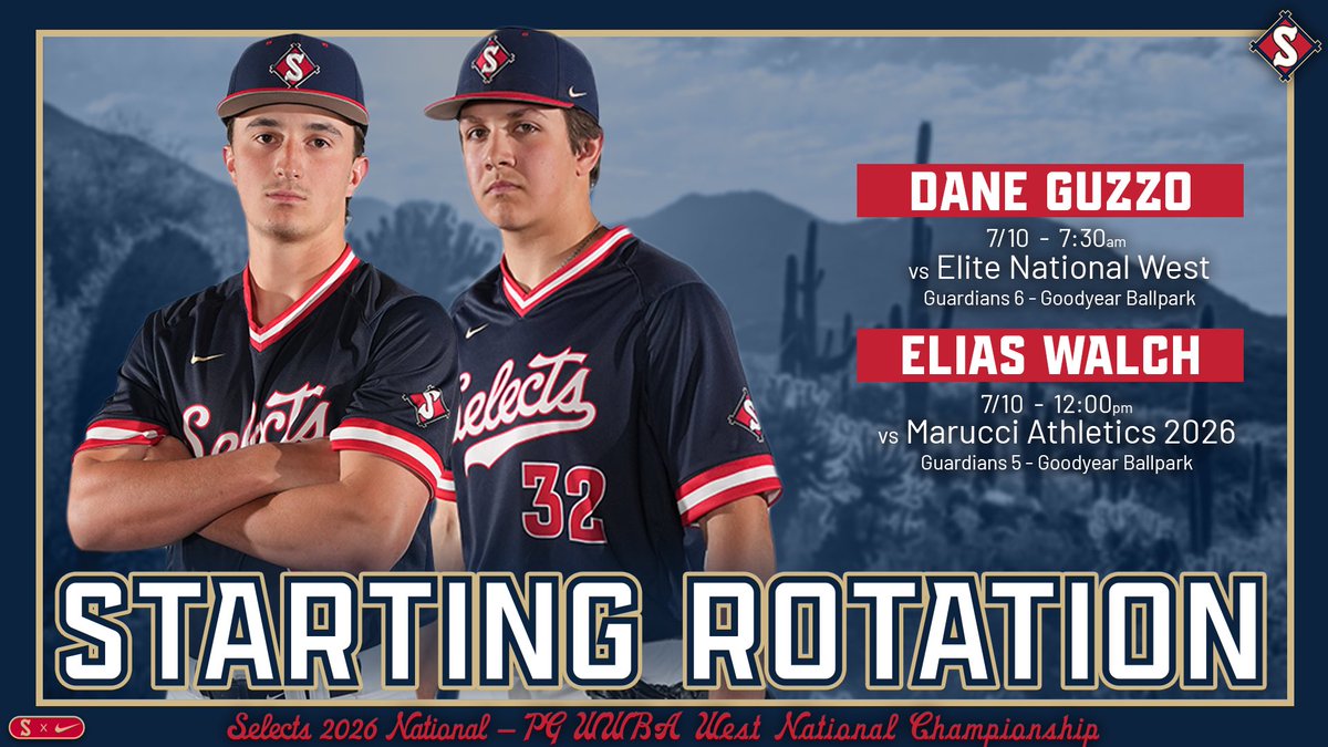 ♦️ STARTING ROTATION ♦️

Early morning double header to finish off pool play and these are the men leading the charge‼️

Let’s go get 2 today 👊

#SelectsBaseball #TheSelectFew #Uncommitted
