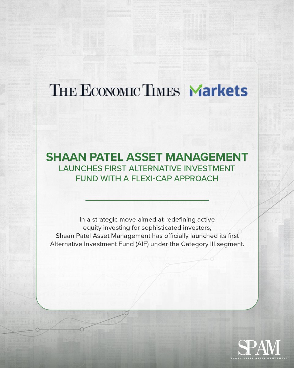_shaan_official's tweet photo. So grateful to see our AIF launch news being featured in The Economic Times.
Read it here: https://t.co/90mUEuhvqw
#SPAMIndia #AIF #FlexiCap #Finance #EconomicTimes https://t.co/7jCSF3Pfft