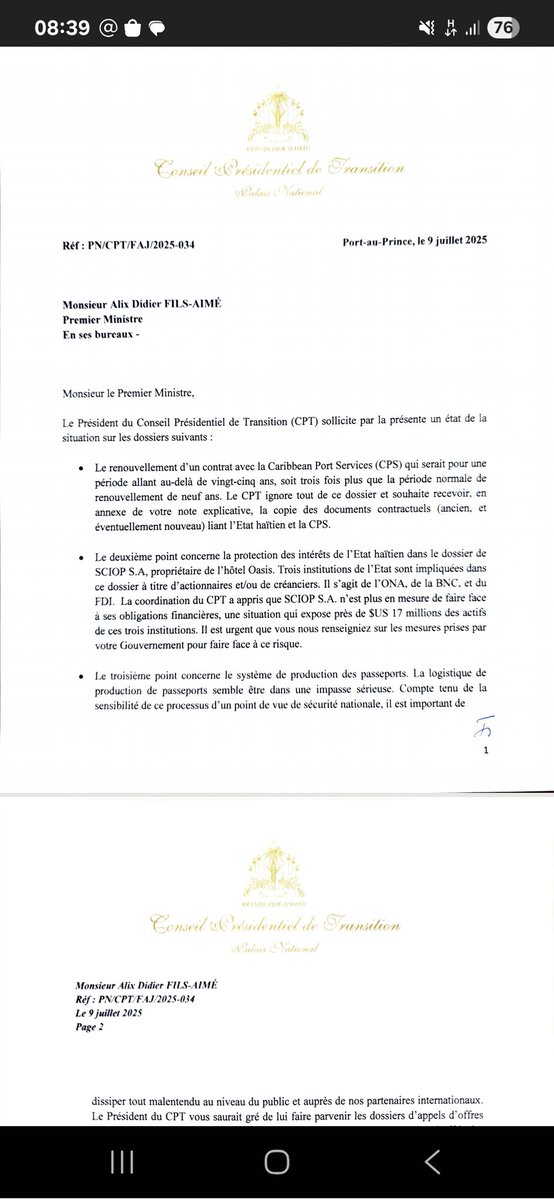 NewsCalan's tweet photo. The inquiry letter from the president of the CPT clearly highlights the depth of corruption within the current prime minister's administration, carried out in collusion with specific groups in the private sector. It's no surprise, then, that the United States is working on new sanctions. #Calan