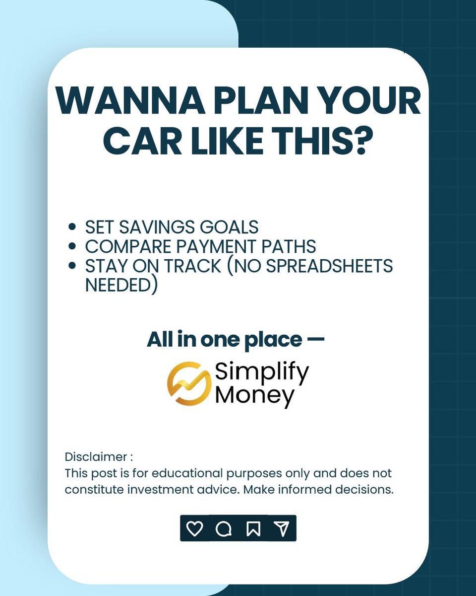 Simplify_Money's tweet image. #CarGoals #SimplifyFinance #SmartSpender #SwipeSmart #dreamcar #goals