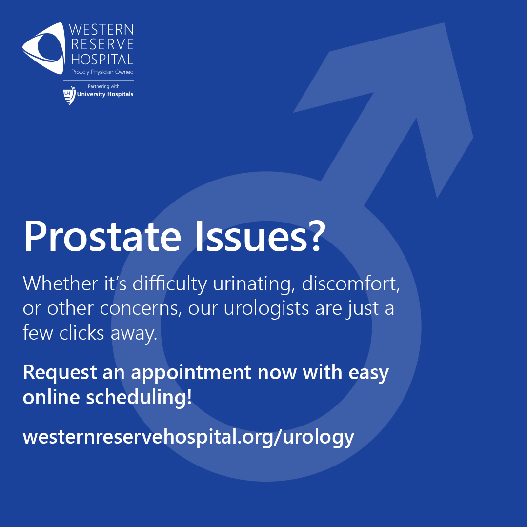 Frequent pit stops? Time to check your prostate.
Our new 𝘰𝘯𝘭𝘪𝘯𝘦 𝘴𝘤𝘩𝘦𝘥𝘶𝘭𝘪𝘯𝘨 makes it easy to book an appointment quickly.
Schedule now --&gt; westernreservehospital.org/urology