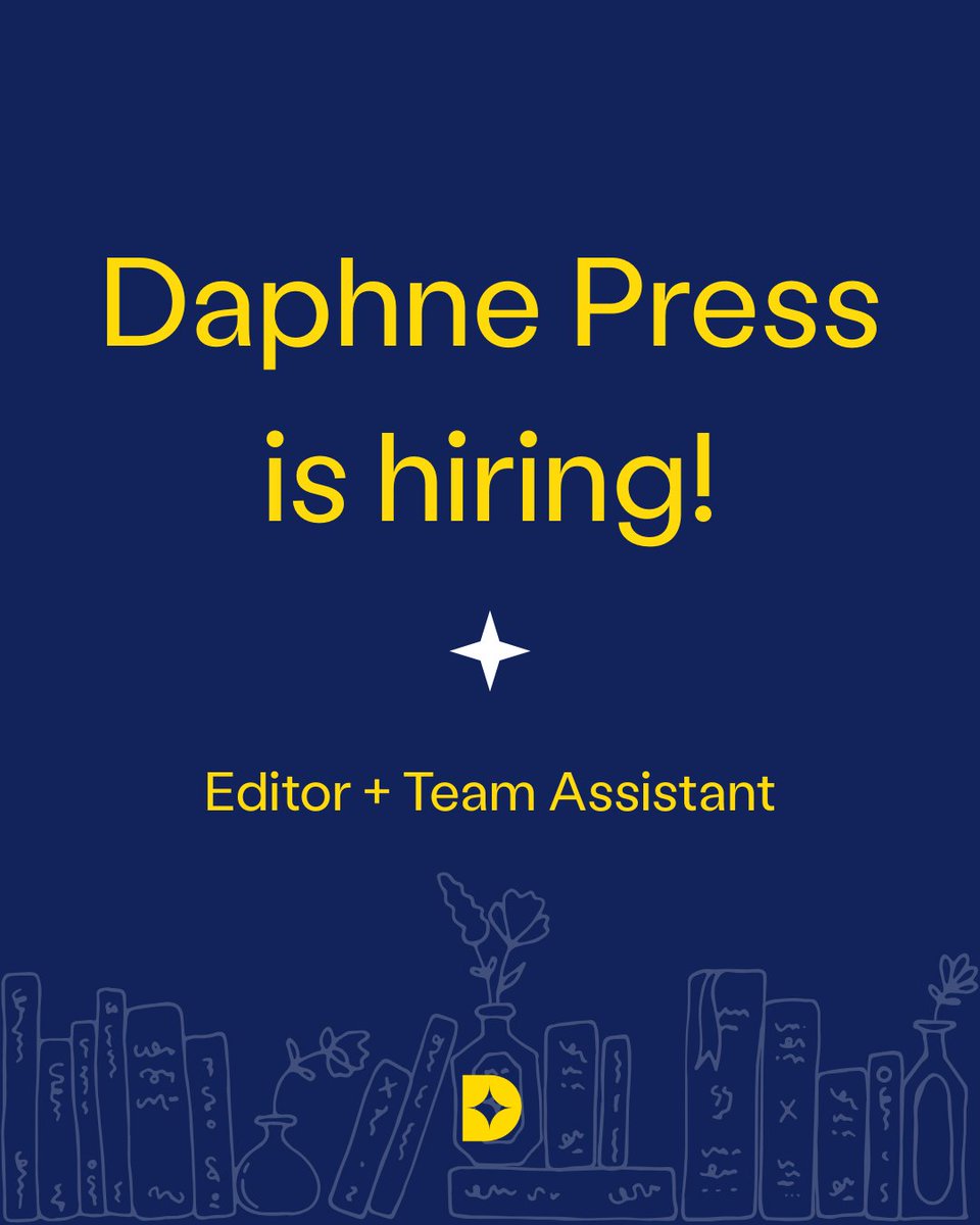 Daphne Press is hiring ✨⁠
⁠
We are looking for an Editor and a Team Assistant passionate in SFFH books to come work with us!⁠
⁠
To read more about these roles and to apply, visit: daphnepress.com/news-events/da…⁠
⁠
We’re looking forward to seeing your applications!⁠