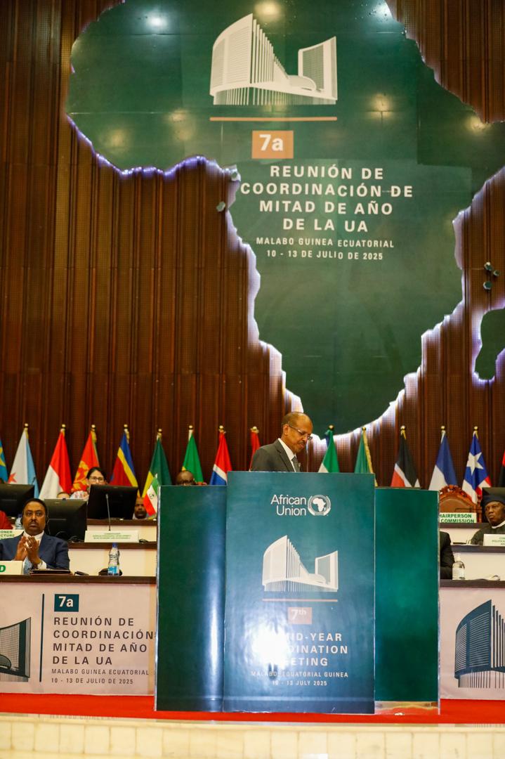 African Union (@_africanunion) on Twitter photo At the opening of the 7th AU Mid-Year Coordination Meeting, the Chairperson of the AU Commission, H.E. Mahmoud Ali Youssouf <a href="/ymahmoudali/">Mahmoud Ali youssouf</a> , expressed gratitude to President Teodoro Obiang Nguema Mbasogo for hosting the meeting in Malabo.
He underscored that the Executive Council At the opening of the 7th AU Mid-Year Coordination Meeting, the Chairperson of the AU Commission, H.E. Mahmoud Ali Youssouf <a href="/ymahmoudali/">Mahmoud Ali youssouf</a> , expressed gratitude to President Teodoro Obiang Nguema Mbasogo for hosting the meeting in Malabo.
He underscored that the Executive Council