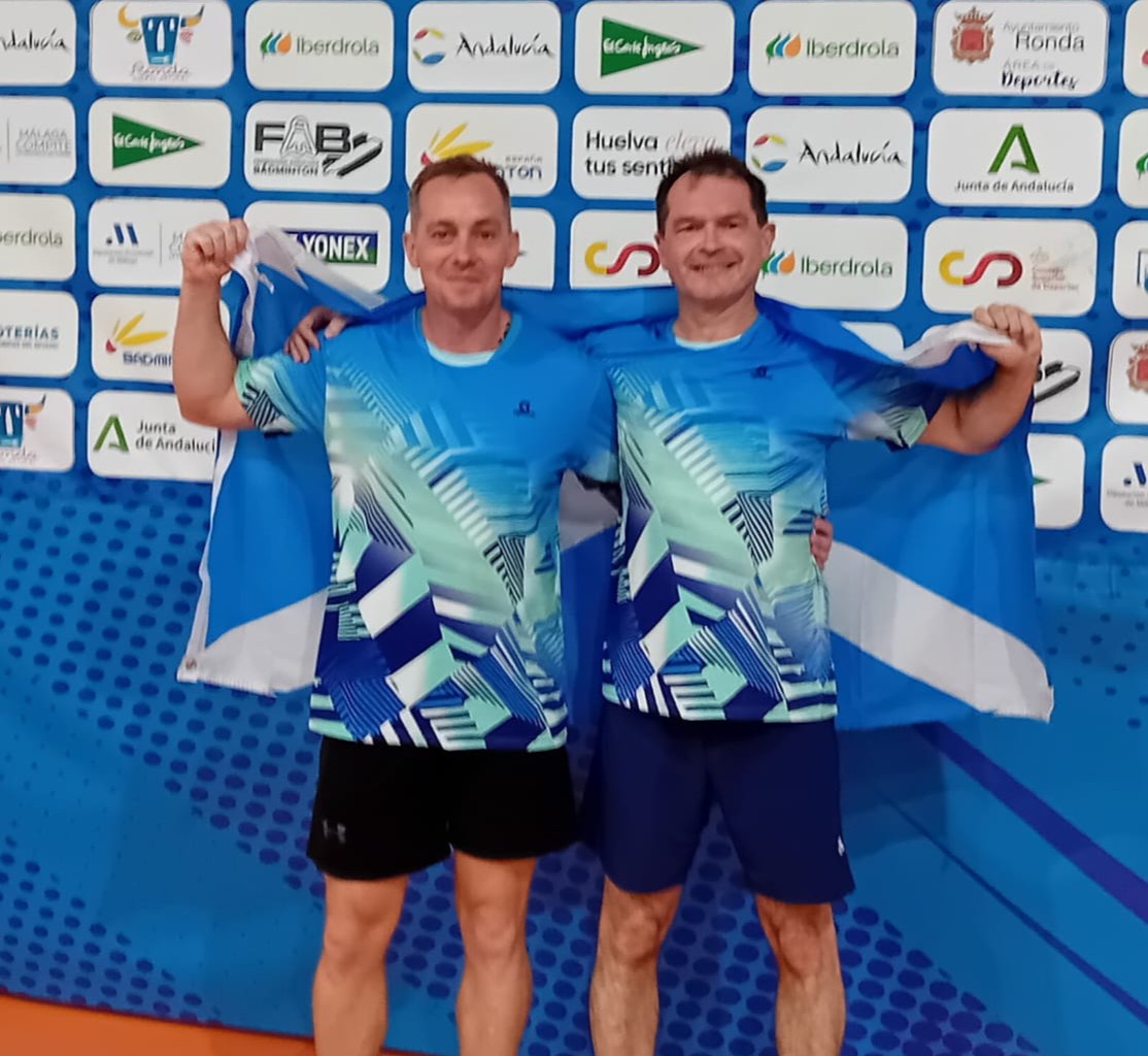 Big congratulations to John Durrand (Inverness) and Gregor Roach (Perth) who recently represented Scotland in badminton at the Nations Senior Cup in Ronda, Spain. John competed in the  45+ age group and Gregor in the 55+ group. Fantastic effort by both!
