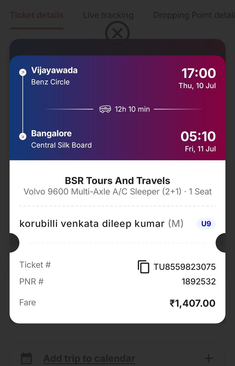 dileepk47781546's tweet image. #redbus @redBus_in I booked ticket at vijayawada but it didn't picked up and I payed for rapido for 450 rs and I picked up at guntur very worst service I have faced #stopusing redbus and bsr travels