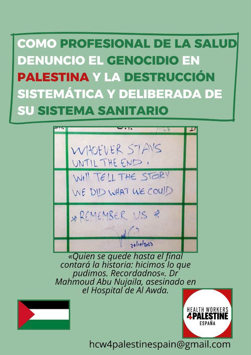 👉🏽 Desde #HW4PS hemos realizado o impulsado el envío d escritos aTODOS los Colegios de Médicos de España ⚕️ 🇪🇸 pidiendo q se pronuncien contra el #Genocidio 🇮🇱💀 en #Gaza 🇵🇸❤️‍🩹.
👉🏽 Hemos tenido poco éxito, pero sí nos han dicho cosas como éstas...
☑️ "Un Colegio es una institución