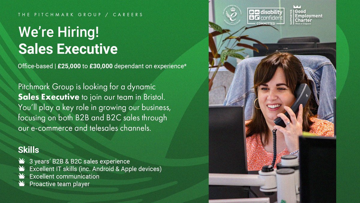 We’re Hiring 📣

The Pitchmark Group is looking for a dynamic Sales Executive to join our growing team here in Emersons Green, Bristol.

If you love engaging with customers and converting leads into sales in a fun, supportive environment, click below!

🔗 uk.indeed.com/job/sales-exec…