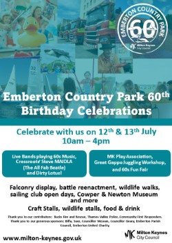 BroughtonMK_PC's tweet image. 🎉 Celebrate 60 years of Emberton Country Park!
Join the fun on 12th &amp;amp; 13th July, 10am–4pm
🎶 Live music, falconry displays, battle reenactments, wildlife walks, family activities, stalls, food &amp;amp; more!

Full details: milton-keynes.gov.uk
#Emberton60 #MKEvents #FamilyFun