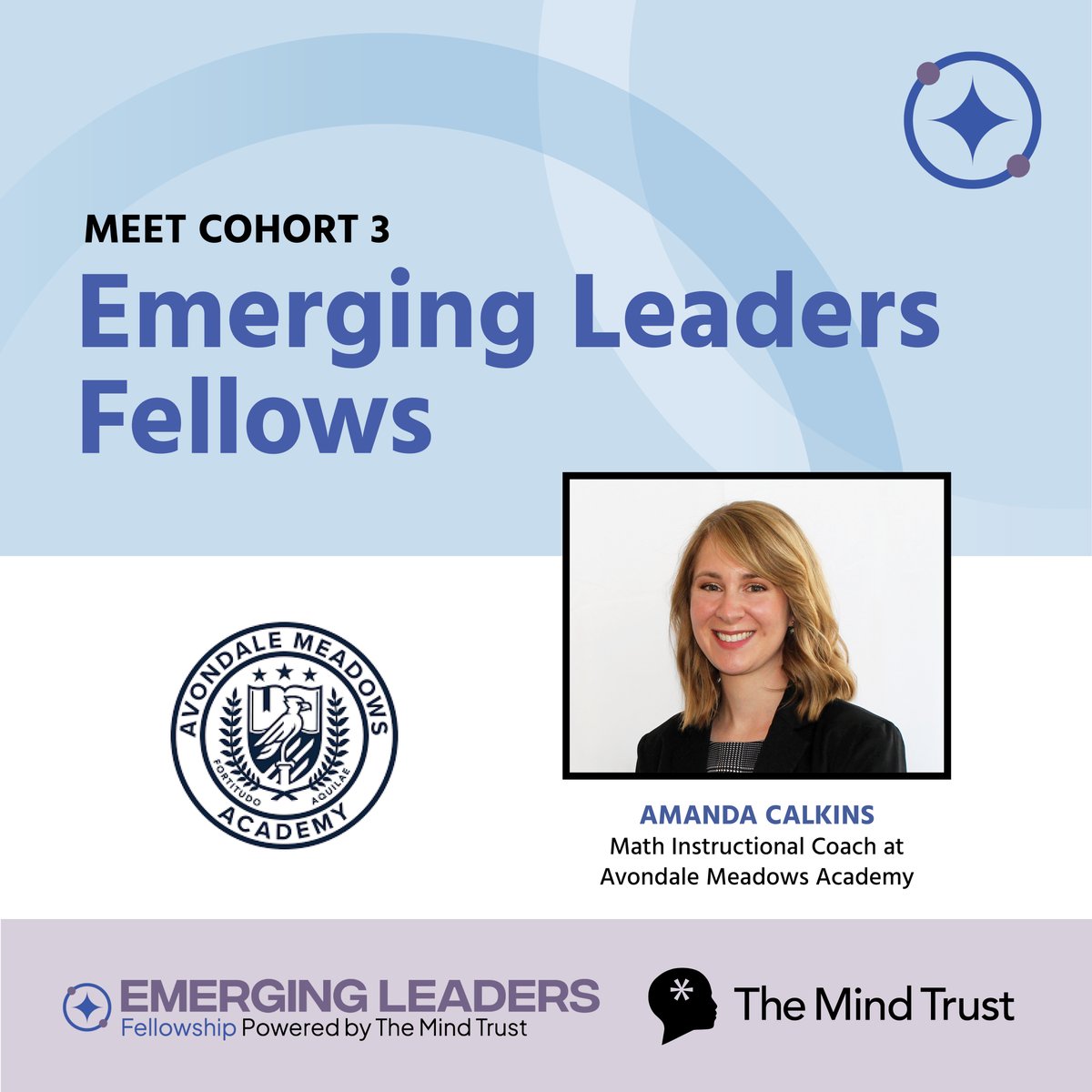 TheMindTrust's tweet image. Congratulations to The Mind Trust's Emerging Leaders Fellow, Amanda Calkins! Amanda is Math Instructional Coach at @AMAsocial7 in Indianapolis and is part of the fellowship's third cohort; learn more about her here: themindtrust.org/fellows/amanda…