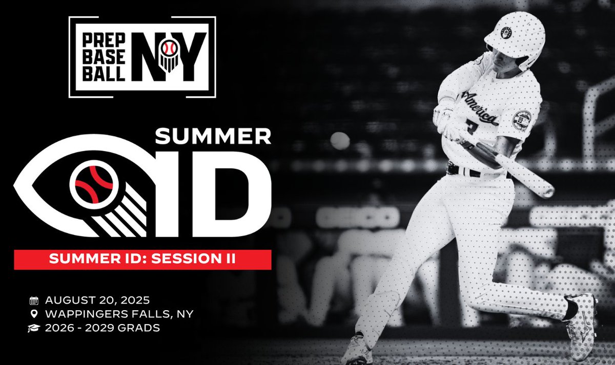 PrepBaseballNY's tweet image. 😎 July is for you, August is for us ⚾!
Once the travel and tournaments slow down, get that profile up-to-date with the most cutting edge metrics, video and social media coverage. A little something for everyone ⤵️
▪️Aug. 6 - Summer ID: Session I - Binghamton, NY (Open to…