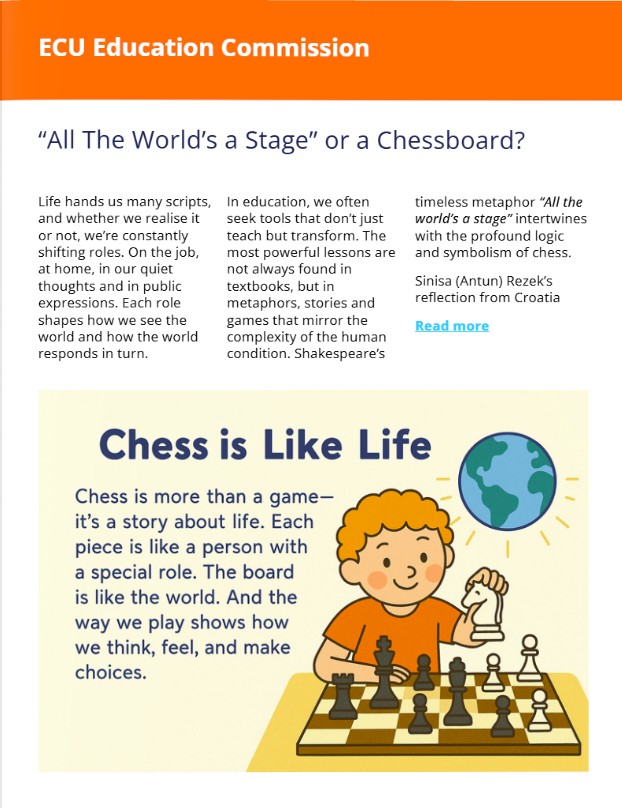 ECU_Education's tweet image. The latest ECU Magazine is out with the Latest #ChessinEducation News from the ECU Education Commission. Read online with interactive links to learn more: 👉
madmagz.app/viewer/6865756…
European Chess Union