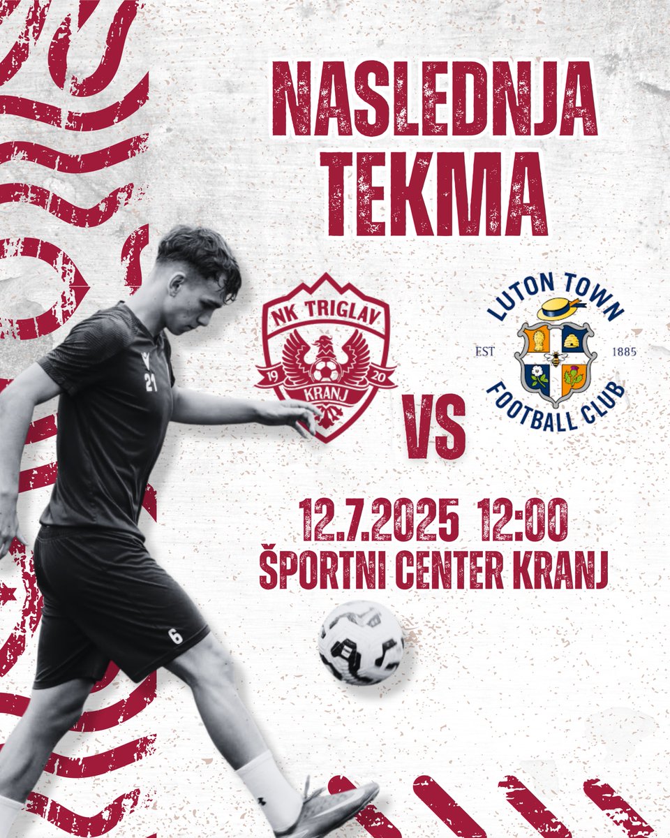 V soboto je na sporedu prva pripravljalna tekma pred novo sezono!  V Športni center Kranj prihaja Luton Town FC.   

#ČasZaTriglav #GremoOrli #ToJeTaBordoEnergija #GorenjskiOrli #PrelepaGorenjska #BordoBeli #TriglavDoNeba  #TriglavKranj