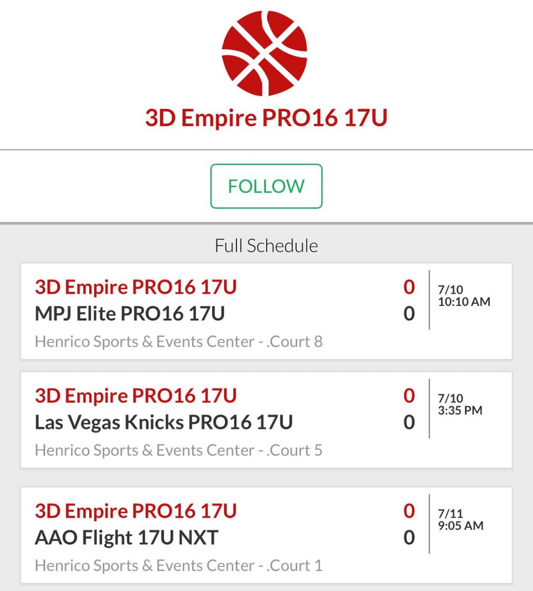 Schedule in Richmond this week