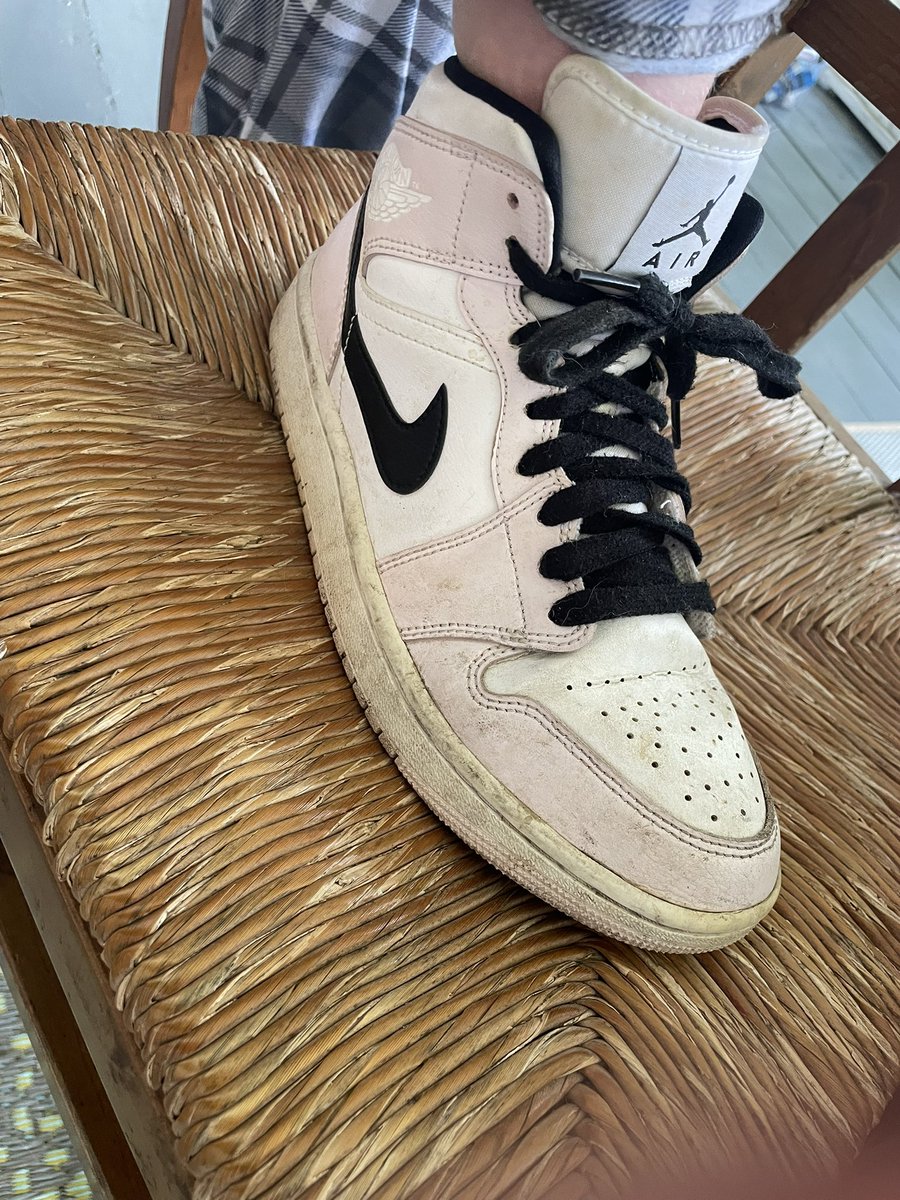 My son commandeered his cousins Air Jordans on our trip to NY. They are three sizes too big, but who really cares, right?