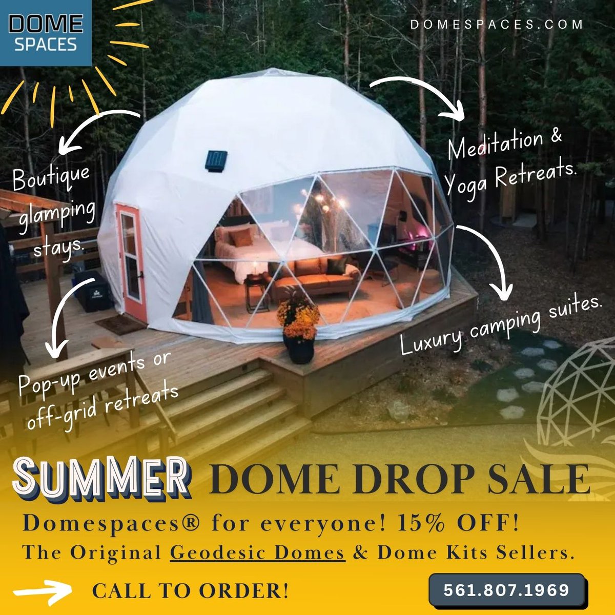 domespaces's tweet photo. Build Something Beautiful – Domes 15% Off
Our best-selling domes are now 15% off—starting under $4,000. Don’t miss out. Sale ends July 31. In-stock domes only.

👉 Click to claim your savings and start building your dream space. https://t.co/aCF1a8raCG