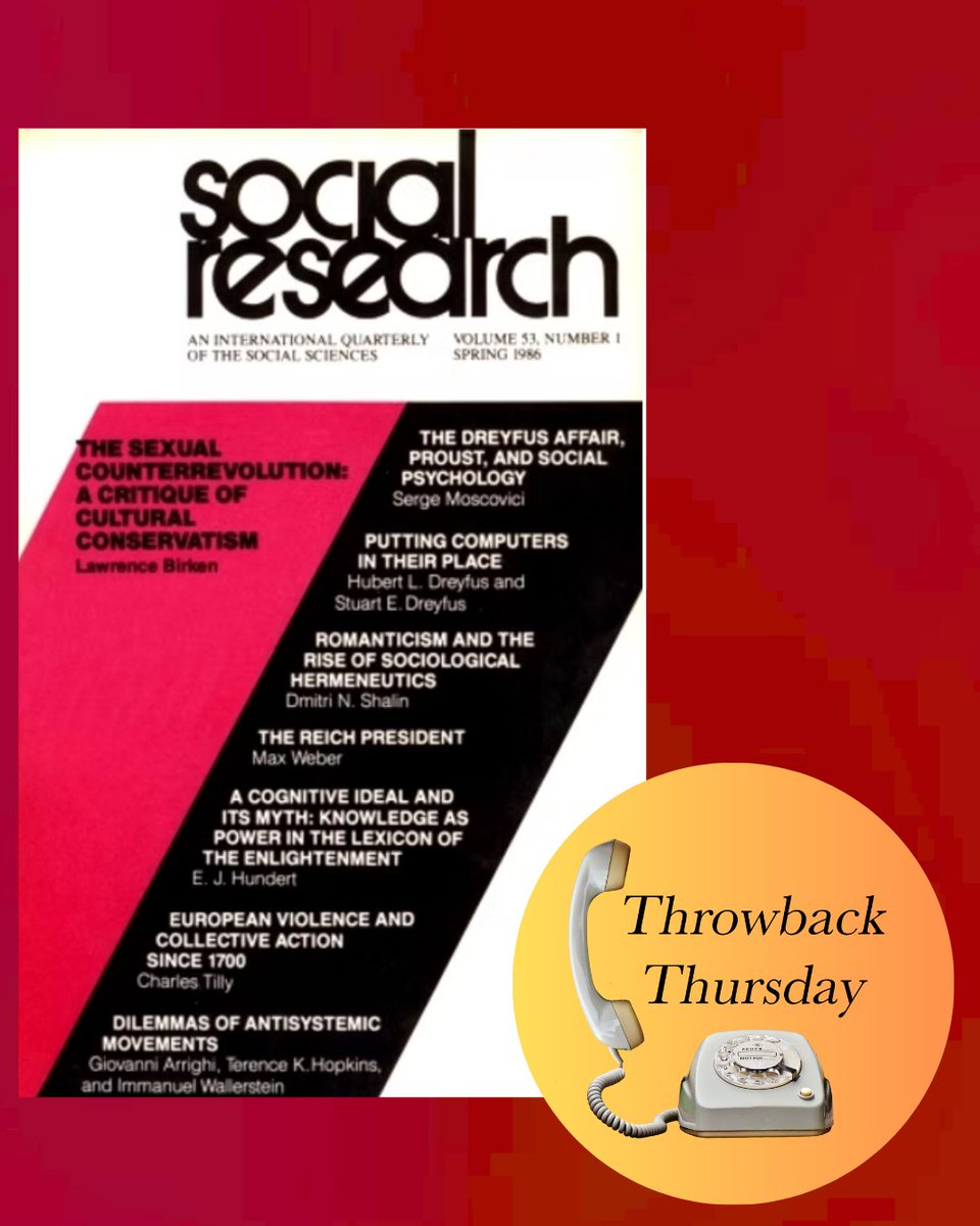SocResJournal's tweet image. #TBT
In honor of French writer Marcel Proust’s 154th birthday, we’re returning to Serge Moscovici’s article from Spring 1986, “The Dreyfus Affair, Proust, and Social Psychology,” in which he uses themes from Proust’s novels, like Remembrance of Things Past, to analyze the…