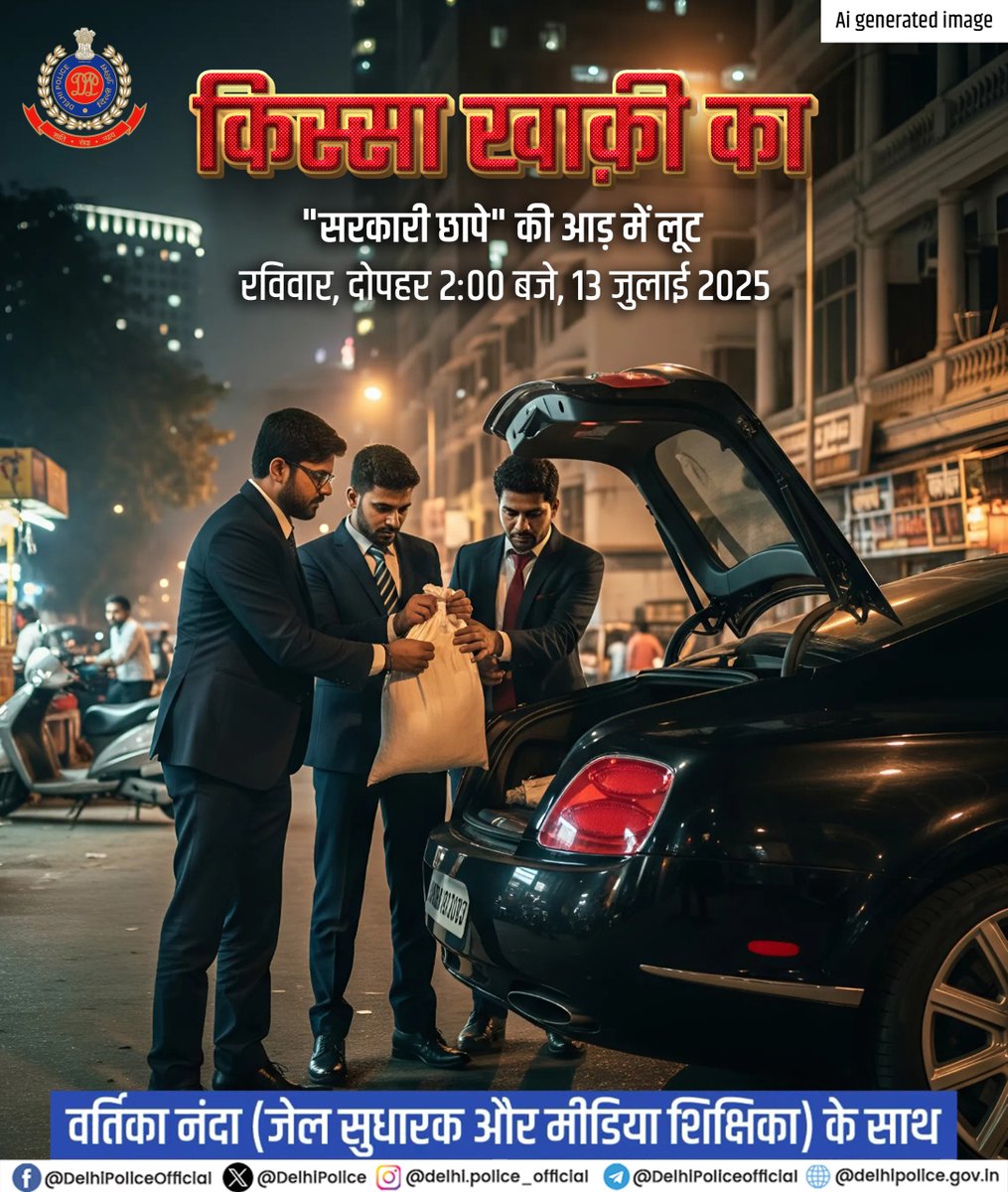 Delhi Police (@delhipolice) on Twitter photo ЁЯЪирдЗрд╕ рд░рд╡рд┐рд╡рд╛рд░, #рдХрд┐рд╕реНрд╕рд╛_рдЦрд╛рдХреА_рдХрд╛ рдореЗрдВ рд╕реБрдирд┐рдП, рдлрд╝рд░реНрдЬреА рд╕рд░рдХрд╛рд░реА рдЕрдлрд╕рд░ рдмрдирдХрд░ 30 рд▓рд╛рдЦ рдХреА рд▓реВрдЯ рдХреЛ рдЕрдВрдЬрд╛рдо рджреЗрдиреЗ рд╡рд╛рд▓реЗ рдЧрд┐рд░реЛрд╣ рдХрд╛ рдкрд░реНрджрд╛рдлрд╛рд╢ рдХрд░рдиреЗ рд╡рд╛рд▓реА рджрд┐рд▓реНрд▓реА рдкреБрд▓рд┐рд╕ рдХреЗ рдЪрд╛рдгрдХреНрдпрдкреБрд░реА рдерд╛рдиреЗ рдХреА рдЯреАрдо рдХреА рдХрд╣рд╛рдиреАред
13 рдЬреБрд▓рд╛рдИ 2025, рджреЛрдкрд╣рд░ 2 рдмрдЬреЗред
#DPPodcast
<a href="/vartikananda/">Vartika Nanda</a> ЁЯЪирдЗрд╕ рд░рд╡рд┐рд╡рд╛рд░, #рдХрд┐рд╕реНрд╕рд╛_рдЦрд╛рдХреА_рдХрд╛ рдореЗрдВ рд╕реБрдирд┐рдП, рдлрд╝рд░реНрдЬреА рд╕рд░рдХрд╛рд░реА рдЕрдлрд╕рд░ рдмрдирдХрд░ 30 рд▓рд╛рдЦ рдХреА рд▓реВрдЯ рдХреЛ рдЕрдВрдЬрд╛рдо рджреЗрдиреЗ рд╡рд╛рд▓реЗ рдЧрд┐рд░реЛрд╣ рдХрд╛ рдкрд░реНрджрд╛рдлрд╛рд╢ рдХрд░рдиреЗ рд╡рд╛рд▓реА рджрд┐рд▓реНрд▓реА рдкреБрд▓рд┐рд╕ рдХреЗ рдЪрд╛рдгрдХреНрдпрдкреБрд░реА рдерд╛рдиреЗ рдХреА рдЯреАрдо рдХреА рдХрд╣рд╛рдиреАред
13 рдЬреБрд▓рд╛рдИ 2025, рджреЛрдкрд╣рд░ 2 рдмрдЬреЗред
#DPPodcast
<a href="/vartikananda/">Vartika Nanda</a>