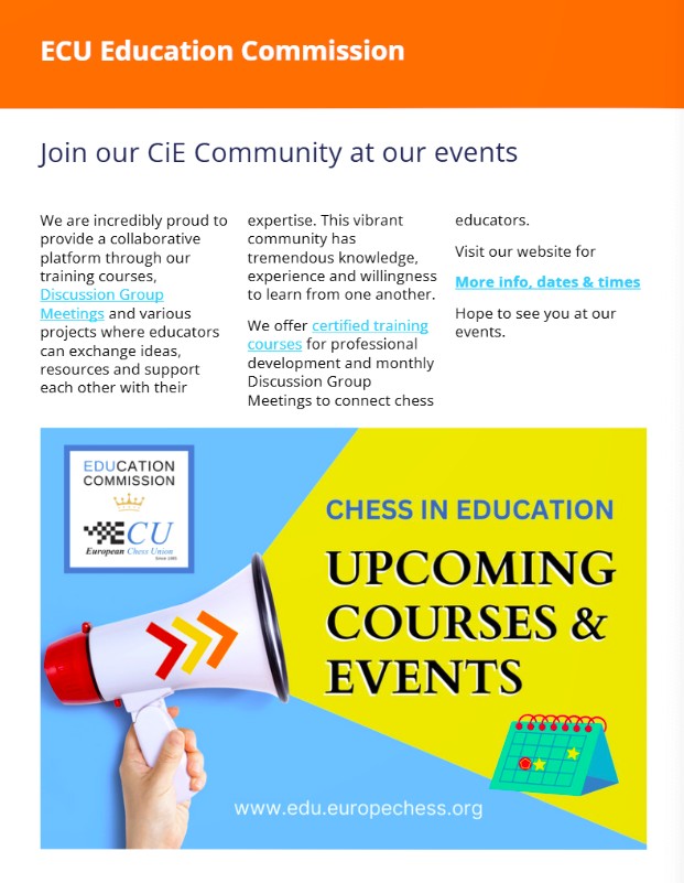 ECU_Education's tweet image. The latest ECU Magazine is out with the Latest #ChessinEducation News from the ECU Education Commission. Read online with interactive links to learn more: 👉
madmagz.app/viewer/6865756…
European Chess Union