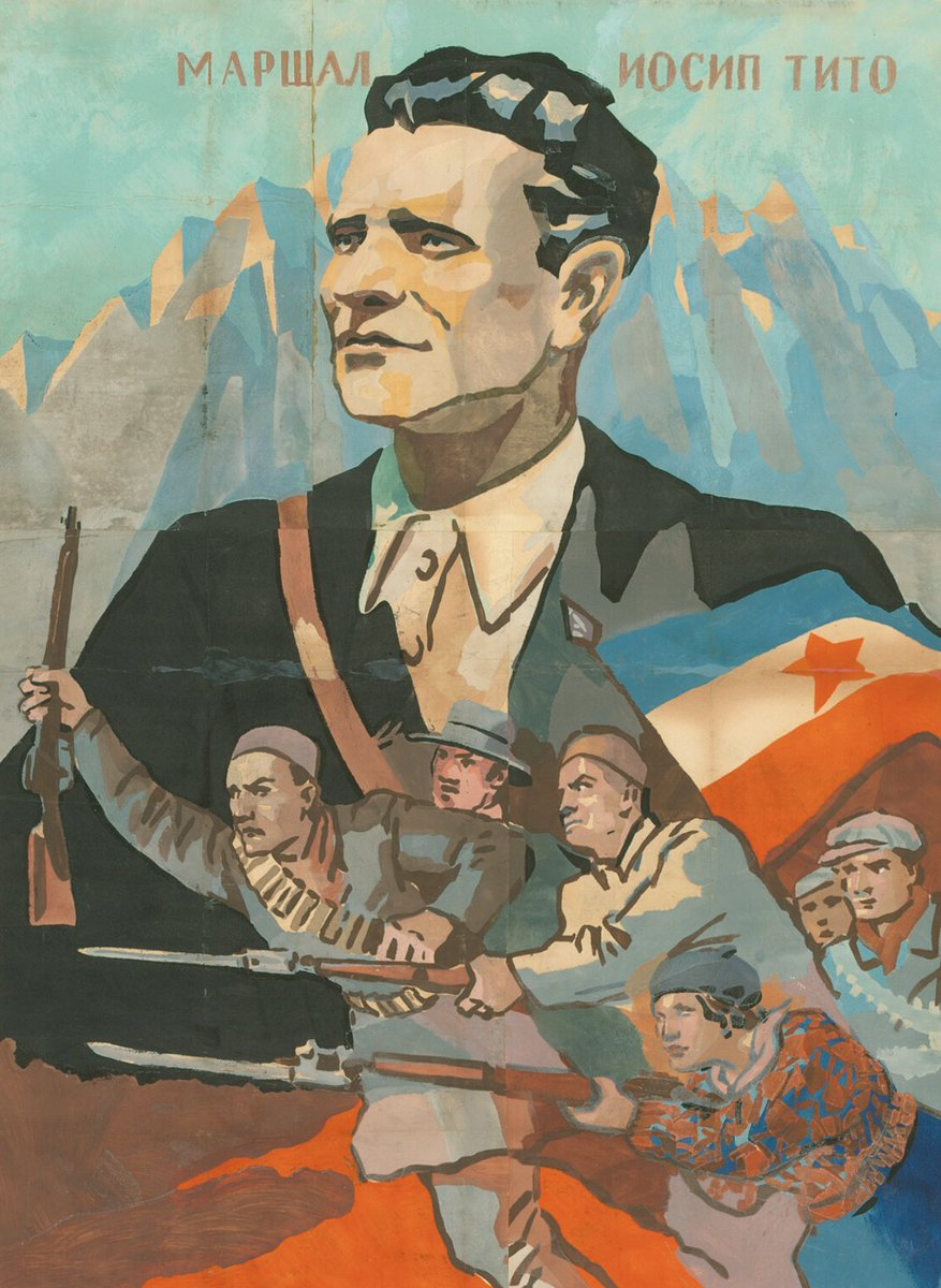 YugoslavVisuals's tweet image. 'Marshal Josip Tito' — Soviet poster from the Second World War celebrating Tito and the 'patriots of Yugoslavia'.