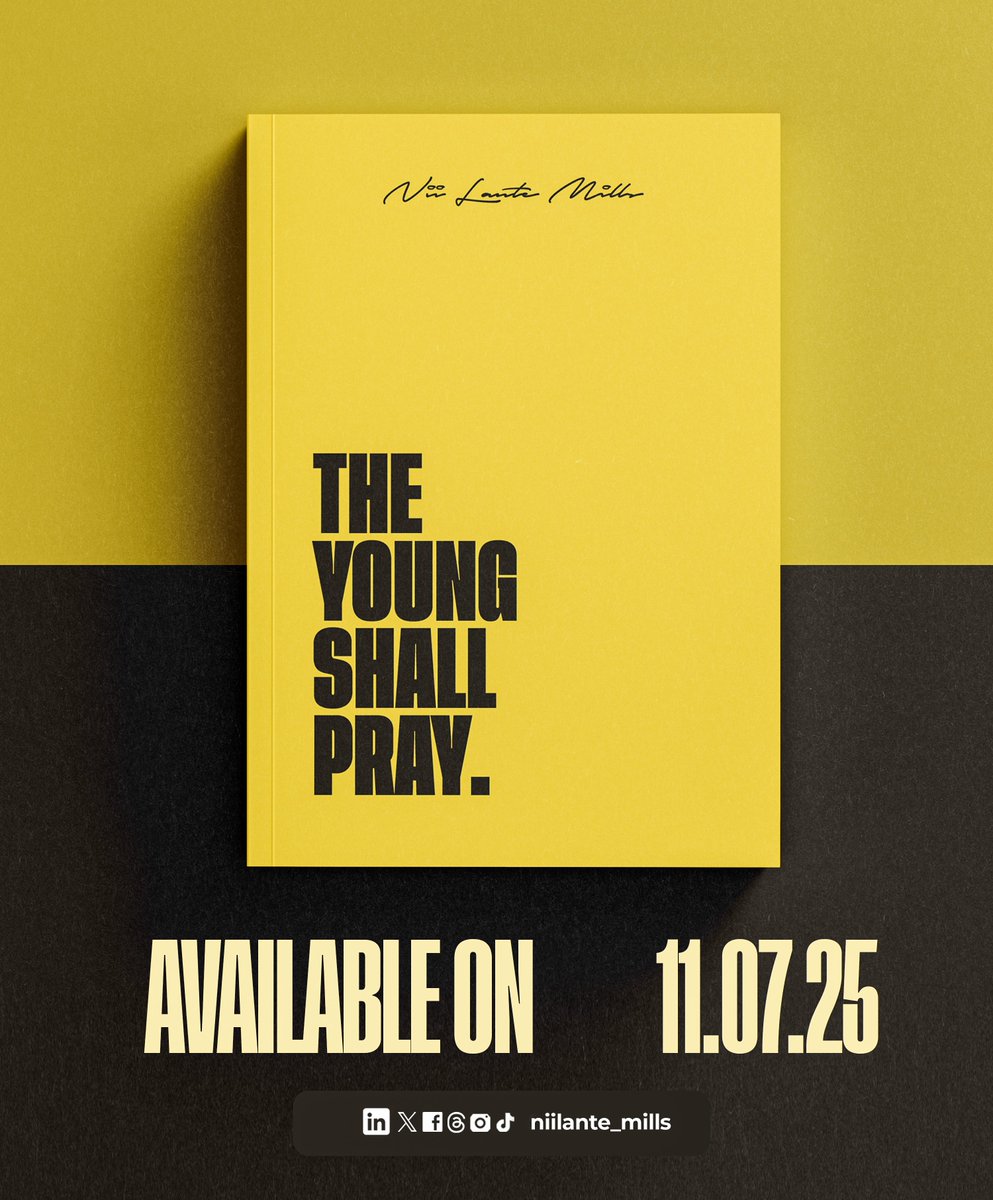 By God’s grace, my third book will be published tomorrow via niilantemills.com. 

The Young Shall Pray is more than a title—it’s a call to a generation. A charge to return to the altar, to seek God like the apostles did, 

Kindly Repost 🙏

1/2