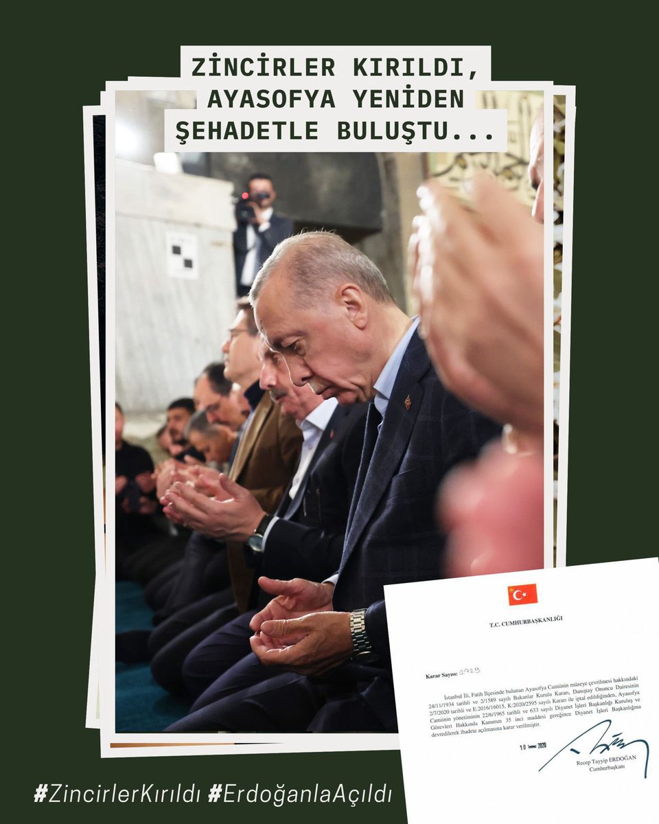 Serap Ekmekci (@serap_ekmekci) on Twitter photo Milletimizin özlemi, ecdadın vasiyeti, İstanbul’un kalbi Ayasofya’nın Cumhurbaşkanımız Genel Başkanımız Sayın <a href="/RTErdogan/">Recep Tayyip Erdoğan</a> ‘ın kararlı liderliğiyle yeniden cami olarak açılmasının 5. Yılı …
#ZincirlerKırıldı
#ErdoğanlaAçıldı Milletimizin özlemi, ecdadın vasiyeti, İstanbul’un kalbi Ayasofya’nın Cumhurbaşkanımız Genel Başkanımız Sayın <a href="/RTErdogan/">Recep Tayyip Erdoğan</a> ‘ın kararlı liderliğiyle yeniden cami olarak açılmasının 5. Yılı …
#ZincirlerKırıldı
#ErdoğanlaAçıldı