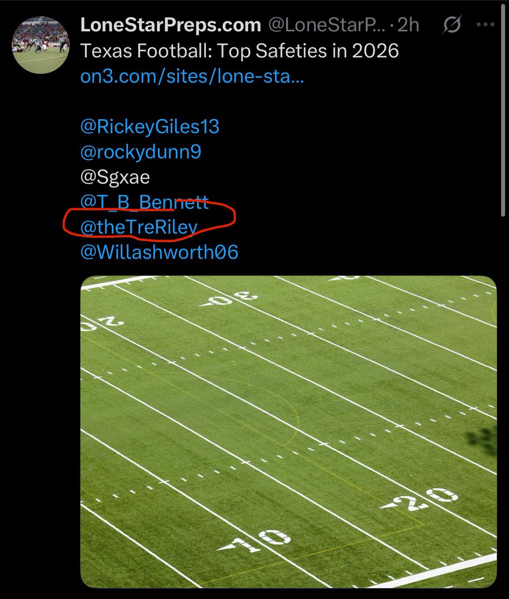 theTreRiley's tweet image. Big thank you to @LoneStarPrepsTX for recognizing me as a top safety in 2026!