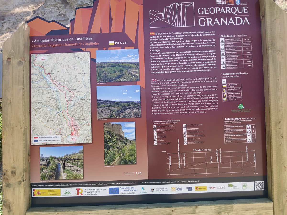 GranadaGeopark's tweet photo. ¡EXTRA! ¡EXTRA!
Tenemos nueva ruta en el #GeoparquedeGranada, homologada por la FAM.
#Acequias Históricas de #Castillejar PR-A 511
Sendero semicircular, 14km
Inicio: Cuevas de la Morería.
Conocerás diferentes acequias, molinos, cultivos, estructuras y los paisajes culturales. https://t.co/y1nmgaqbmq