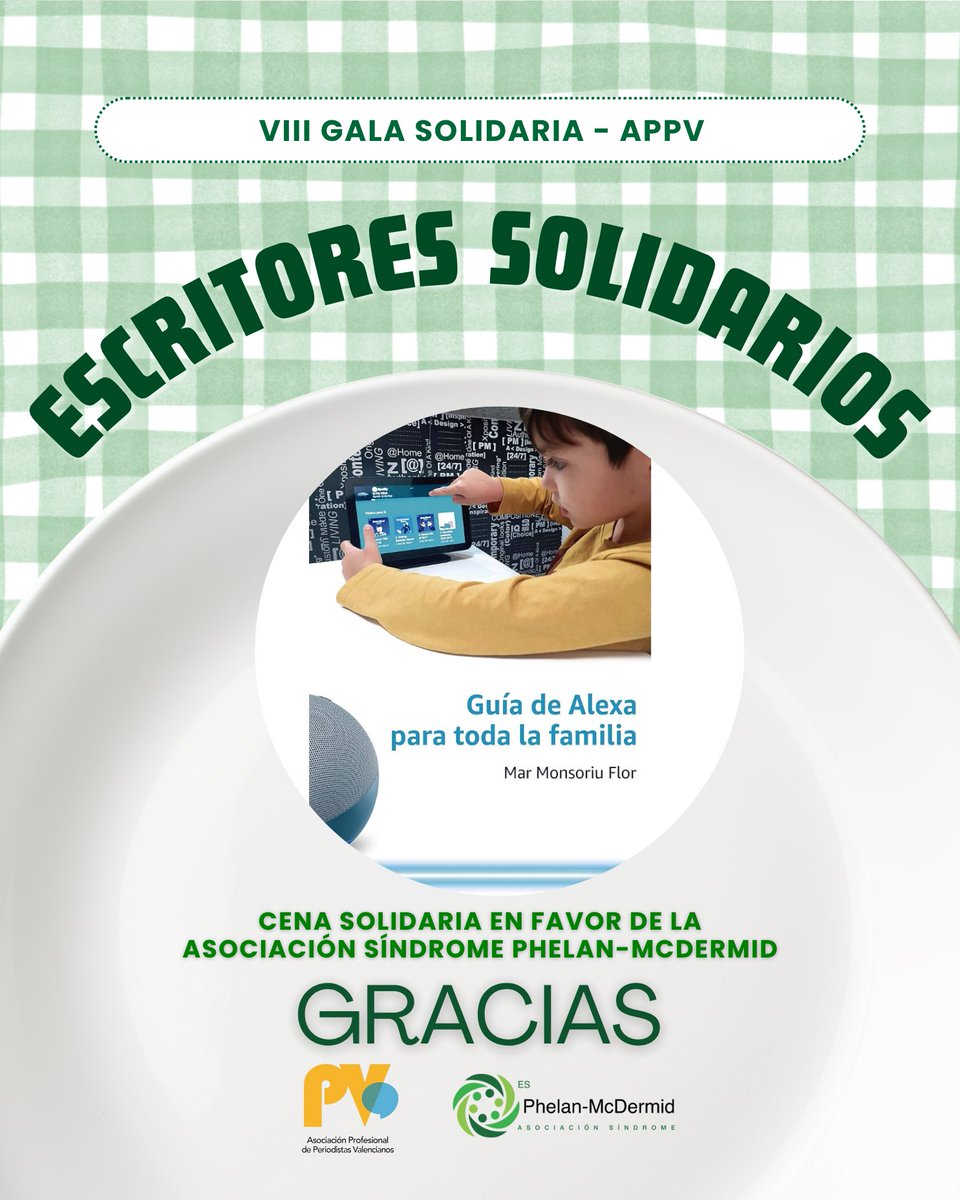 Asociación Síndrome de Phelan McDermid España (@phelanmcdermid) on Twitter photo ❇️ 𝐌𝐀́𝐒 𝐄𝐒𝐂𝐑𝐈𝐓𝐎𝐑𝐄𝐒 𝐘 𝐏𝐄𝐑𝐈𝐎𝐃𝐈𝐒𝐓𝐀𝐒 𝐃𝐎𝐍𝐀𝐍 𝐒𝐔𝐒 𝐎𝐁𝐑𝐀𝐒 𝐏𝐀𝐑𝐀 𝐋𝐀 𝐕𝐈𝐈𝐈 𝐆𝐀𝐋𝐀 𝐒𝐎𝐋𝐈𝐃𝐀𝐑𝐈𝐀 𝐀 𝐅𝐀𝐕𝐎𝐑 𝐃𝐄𝐋 𝐒𝐈́𝐍𝐃𝐑𝐎𝐌𝐄 𝐃𝐄 𝐏𝐇𝐄𝐋𝐀𝐍-𝐌𝐂𝐃𝐄𝐑𝐌𝐈𝐃 🍽️<a href="/_APPV_/">Asociación Profesional de Periodistas Valencianos</a>
💚 ¡GRACIAS POR APOYARNOS! #Valencia ❇️ 𝐌𝐀́𝐒 𝐄𝐒𝐂𝐑𝐈𝐓𝐎𝐑𝐄𝐒 𝐘 𝐏𝐄𝐑𝐈𝐎𝐃𝐈𝐒𝐓𝐀𝐒 𝐃𝐎𝐍𝐀𝐍 𝐒𝐔𝐒 𝐎𝐁𝐑𝐀𝐒 𝐏𝐀𝐑𝐀 𝐋𝐀 𝐕𝐈𝐈𝐈 𝐆𝐀𝐋𝐀 𝐒𝐎𝐋𝐈𝐃𝐀𝐑𝐈𝐀 𝐀 𝐅𝐀𝐕𝐎𝐑 𝐃𝐄𝐋 𝐒𝐈́𝐍𝐃𝐑𝐎𝐌𝐄 𝐃𝐄 𝐏𝐇𝐄𝐋𝐀𝐍-𝐌𝐂𝐃𝐄𝐑𝐌𝐈𝐃 🍽️<a href="/_APPV_/">Asociación Profesional de Periodistas Valencianos</a>
💚 ¡GRACIAS POR APOYARNOS! #Valencia