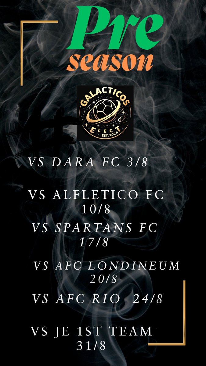 Next month we kick off Pre Season
