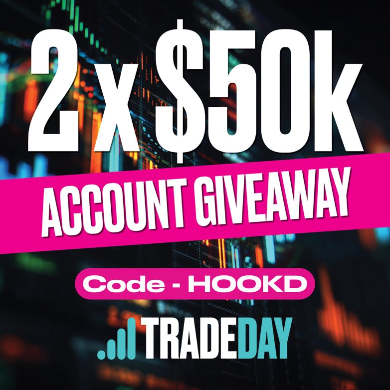 🥳 TradeDay Account Giveaway 🥳

MUST COMPLETE THE FOLLOWING

✅ 1. Follow <a href="/HookdonPA/">Hookd</a> &amp; <a href="/TradeDayFunding/">TradeDay</a> 

✅ 2. Like &amp; Retweet

✅ 3. Tag 3 friends

🎁 Use code HOOKD 🎁 

📆 Current promo is 40% + no activation

😤 Daily payouts + Project X 😤