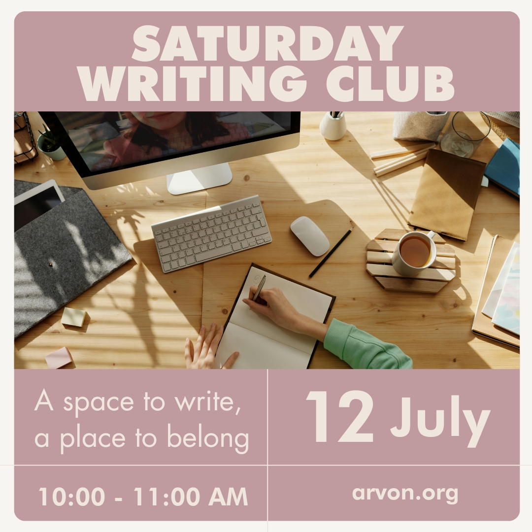 Looking to build your writing habit, stay motivated, and connect with a creative community? Join Arvon’s Saturday Writing Club this Saturday, 12 July!

Get your creative juices flowing, set your writing intentions for the summer, and enjoy an inspiring morning of writing—with a