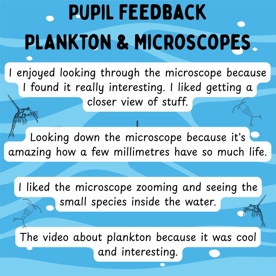 darwincentre's tweet image. We love getting feedback from pupils! It's great to hear what they enjoyed and their ideas for future STEM sessions. We are so glad @StepasideCP enjoyed their plankton workshops! #STEMworkshop #MarineBiology #Microscopy #Evaluation #PupilVoice #STEMLearning @DragonLng