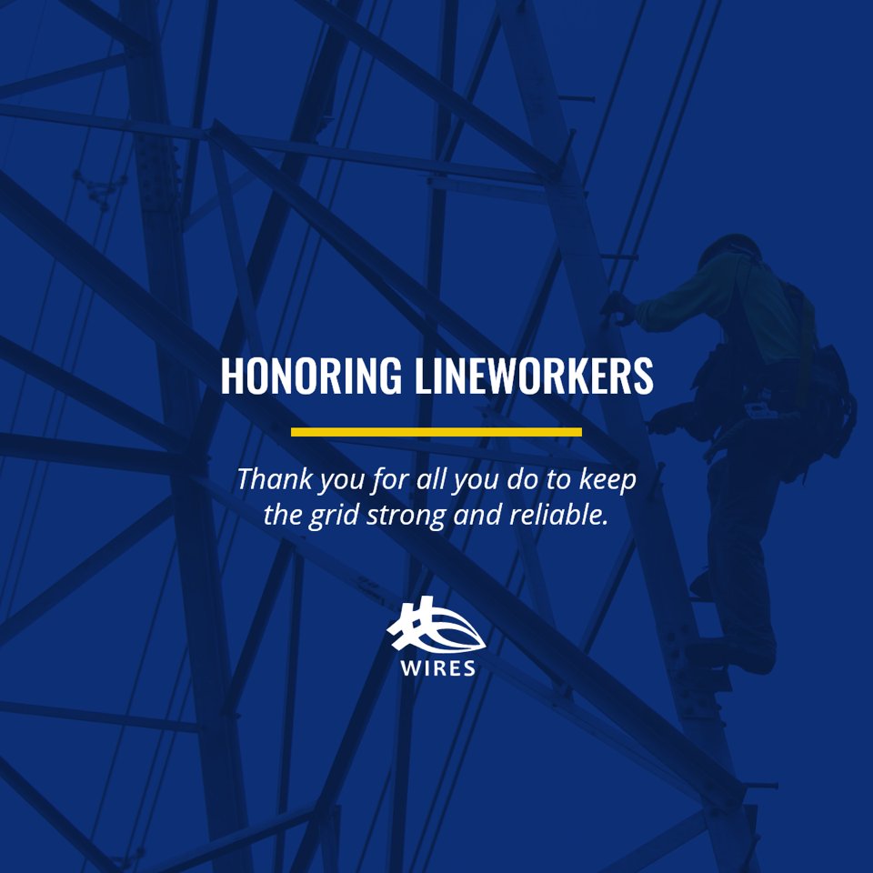wiresgroup's tweet image. Today we honor the dedicated lineworkers who keep the grid strong & power flowing. They are an essential force supporting our energy system & we’re grateful for their work reinforcing the grid, restoring outages & showing up no matter the weather. #thankalineworker
#transmission