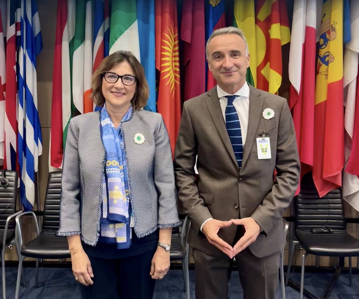 TC_AGITDT's tweet image. Permanent Representative of Türkiye to the OSCE, Ambassador Zeynep Kızıltan met with Mr. Pere Joan Pons Sampietro, the newly elected President of @oscepa. Türkiye will continue its active and constructive engagement with @oscepa