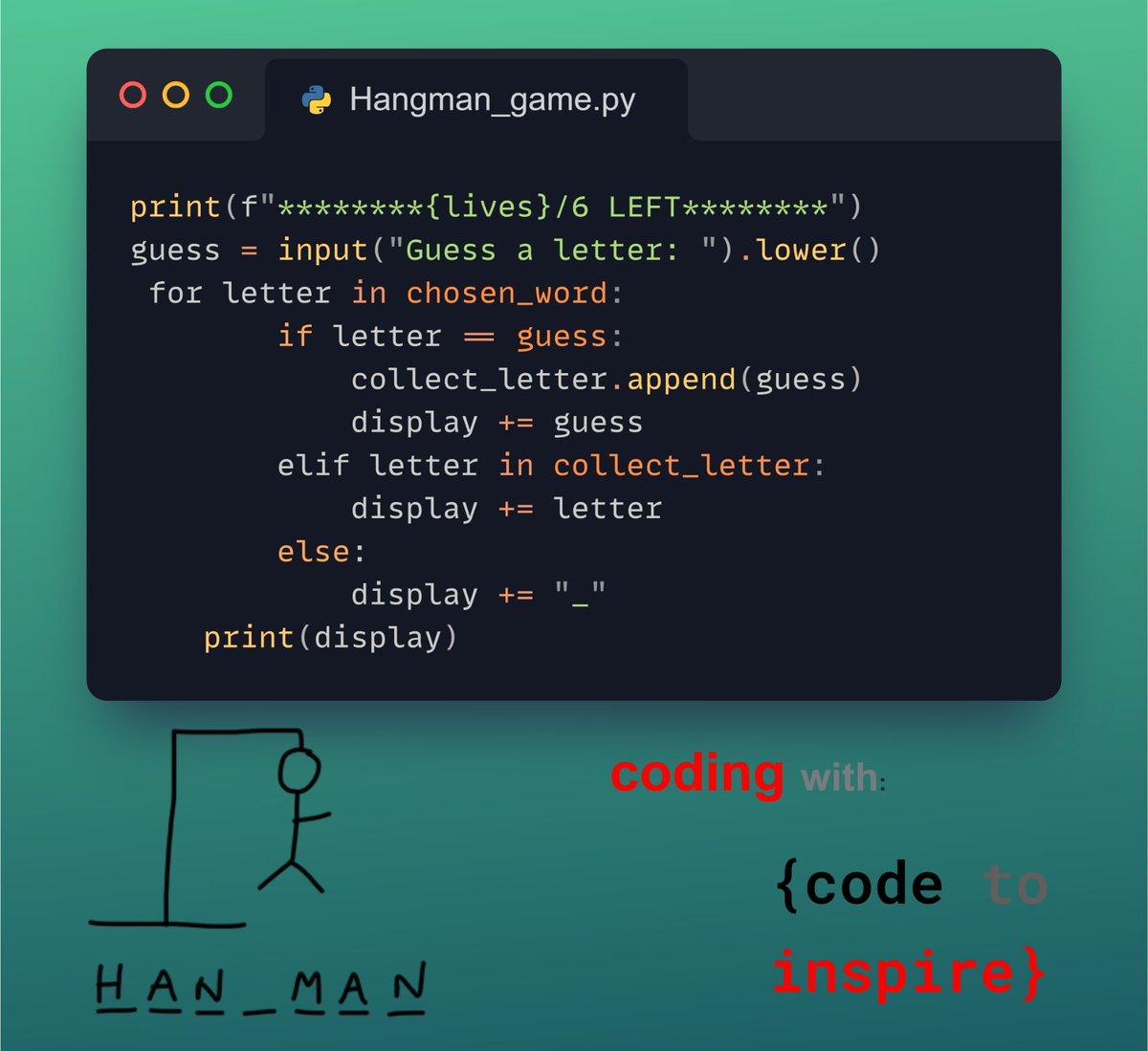 Haniya (@haniyahaiidarii) on Twitter photo I never thought that one day I would be able to code my favorite game. Well, it happened thanks to <a href="/CodeToInspire/">Code to Inspire</a>. Thrilled to learn more!
<a href="/CodeToInspire/">Code to Inspire</a>
#WomenInTech #AfghanGirlsCode #Python #Programming I never thought that one day I would be able to code my favorite game. Well, it happened thanks to <a href="/CodeToInspire/">Code to Inspire</a>. Thrilled to learn more!
<a href="/CodeToInspire/">Code to Inspire</a>
#WomenInTech #AfghanGirlsCode #Python #Programming