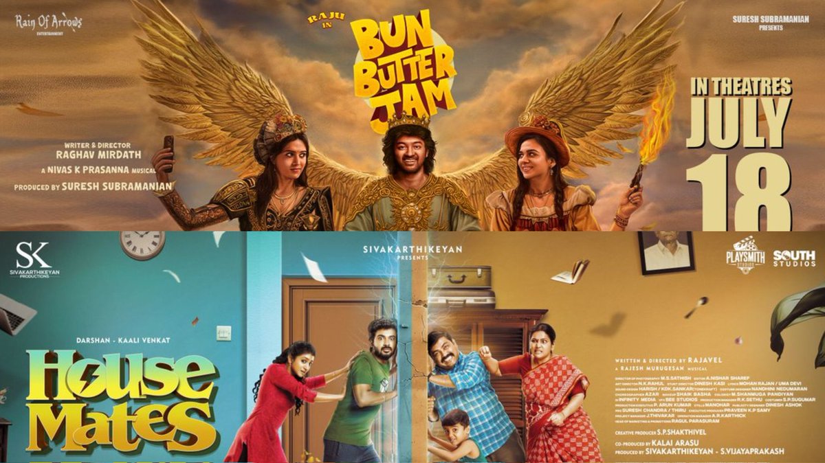 Cini_Expert's tweet image. Promising small good films from Tamil💯
#Raju's #BunButterJam July 18th
#Darshan's #Housemates Aug 1st