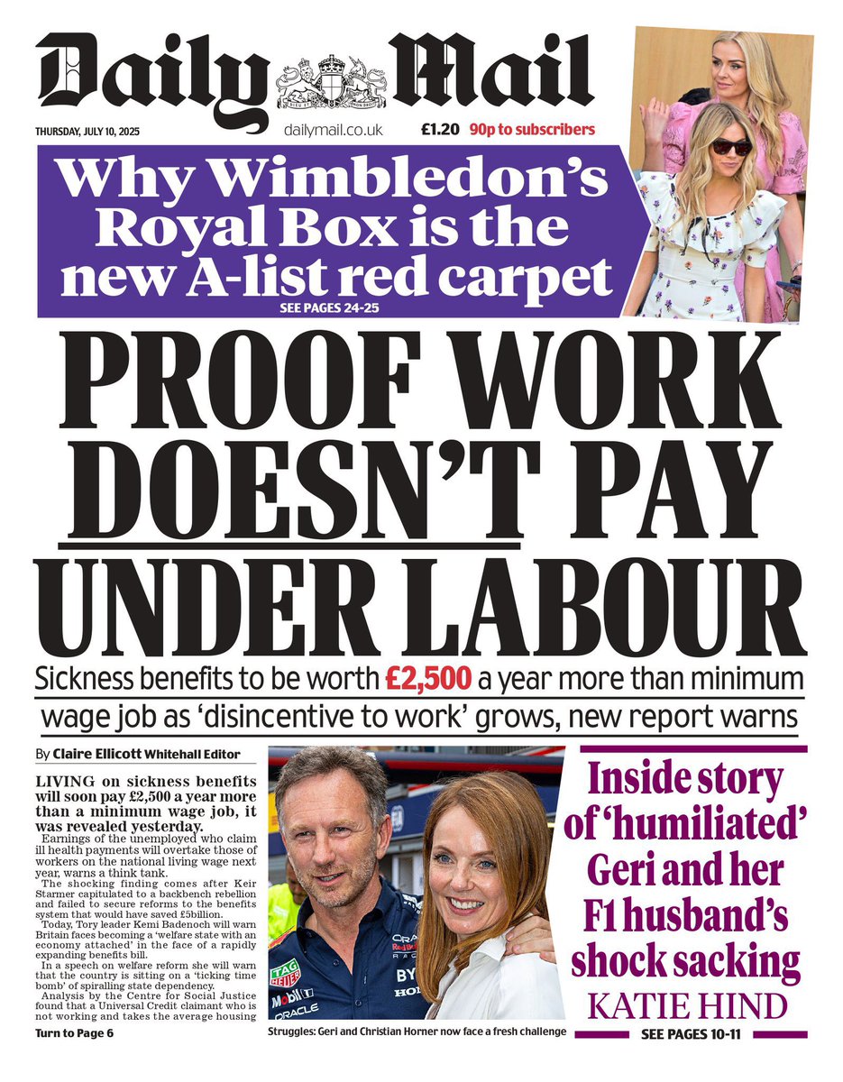 TottenhamConse1's tweet image. By next year, it’ll be possible to earn more on sickness benefits than working full-time on minimum wage.
This is Britain under a Labour government.