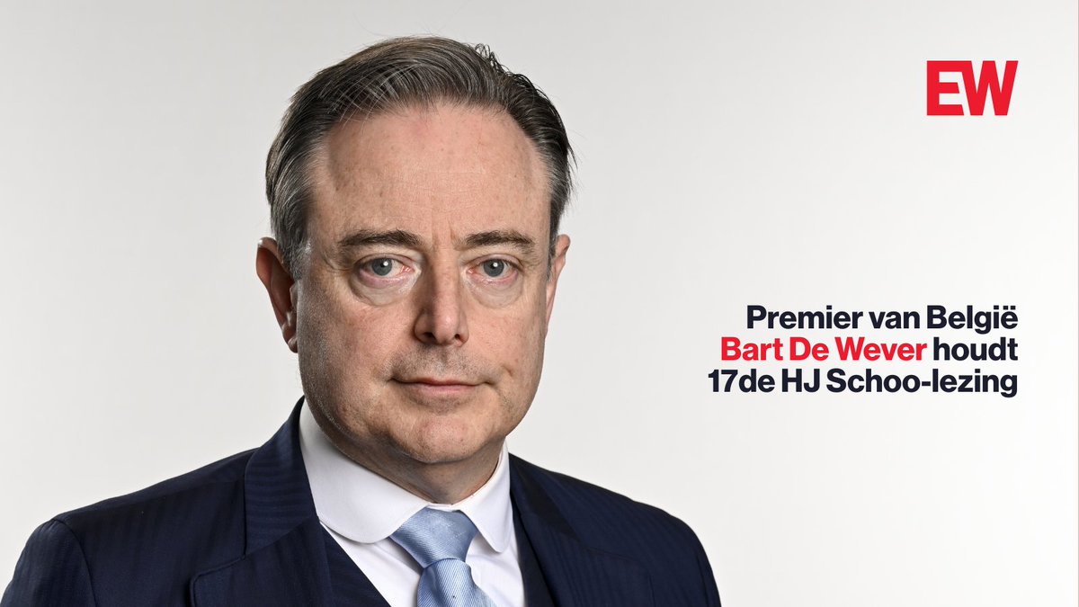 Op donderdag 4 september 2025 spreekt de kersverse premier van België Bart De Wever in De Rode Hoed in Amsterdam over ‘de staat van de Lage Landen’. 

U kunt zich via deze pagina aanmelden voor de HJ Schoo-lezing: ewmagazine.nl/premier-van-be…
