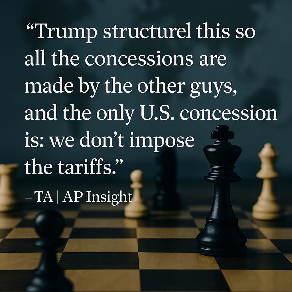⚖️ Trump’s “90 deals in 90 days” promise? Turns out: just 2.

Meanwhile, global markets wait in limbo, investors fret, &amp; major economies call his bluff.

Smaller nations fold. Big players hold.
It's a giant game of chicken.

🔗 tomorrowsaffairs.com/a-giant-game-o…

#USPolitics #Trade #Trump