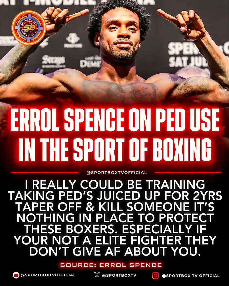 Hamed (@hamedboxing) on Twitter photo Drug Testing/PEDS in #Boxing ATM is a sham. Not every Boxer is cheating IMO but the majority of elite fighters and most of the World Champions must be on PEDS.
To eliminate the problem would be either <a href="/Vada_Testing/">Vada-Testing.org</a> Mandatory across all four sanctioning bodies or make the Drug Testing/PEDS in #Boxing ATM is a sham. Not every Boxer is cheating IMO but the majority of elite fighters and most of the World Champions must be on PEDS.
To eliminate the problem would be either <a href="/Vada_Testing/">Vada-Testing.org</a> Mandatory across all four sanctioning bodies or make the