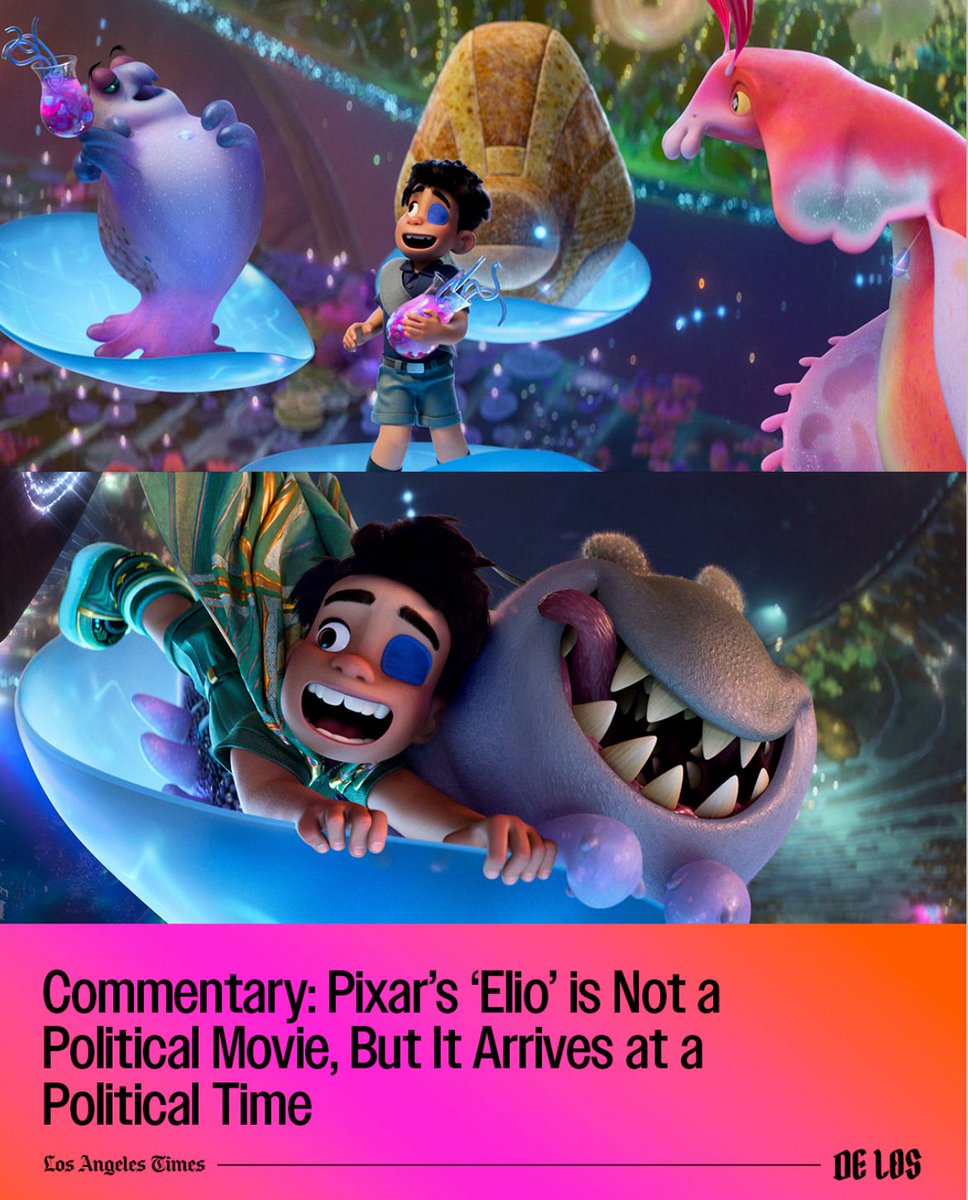 Carlos Aguilar (@carlos_film) on Twitter photo Pixar’s ELIO is not a political film, but it arrived at a politically charged time. For <a href="/delosLAtimes/">delosangelestimes</a>, I wrote on how a movie about a Latino kid who feels he doesn’t belong could speak to Latino kids currently being made to feel like they don’t belong. Link in first reply. Pixar’s ELIO is not a political film, but it arrived at a politically charged time. For <a href="/delosLAtimes/">delosangelestimes</a>, I wrote on how a movie about a Latino kid who feels he doesn’t belong could speak to Latino kids currently being made to feel like they don’t belong. Link in first reply.