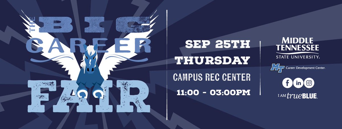 Employers can connect with top talent at MTSU's Big Career Fair! With 1,800+ attendees from 300+ majors, it's a chance to tap into Rutherford County's future workforce. 

Register on Handshake: loom.ly/carcH5k

#MTSUBigCareerFair #CareerOpportunities #WorkforceDevelopment