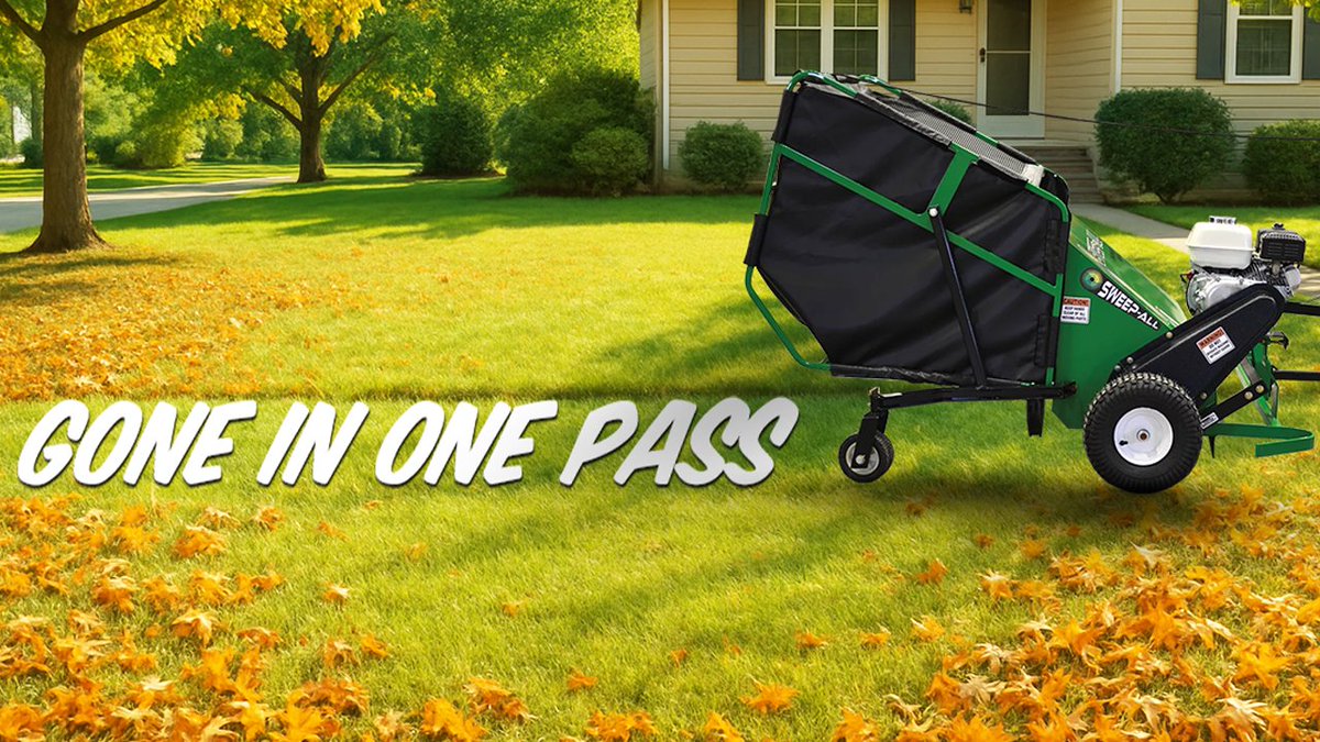 SweepAllTurf's tweet image. youtu.be/Vqg_Cc-9AWw
Watch as our commercial lawn sweeper makes leaves, grass clippings, twigs, and debris vanish on the first try. 
No rakes. No backaches. No wasted time. 

Just one smooth pass and you're done.

#GoneInOnePass #sweepall 
#LawnCareMadeEasy