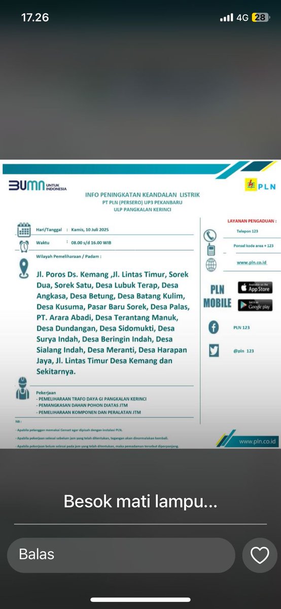 andijusepjo's tweet photo. Halo PLN, @pln_123 @plnuidrkr kok sampai sekarang jam 20.00 wib belum hidup ya??!!! https://t.co/A4y368lv6R